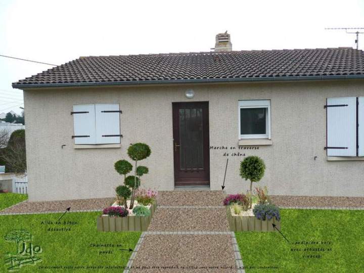 Croquis aménagement extérieur maison Bressuire