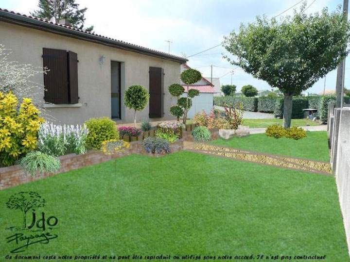 Aperçu projet d'aménagement jardin maison Bressuire