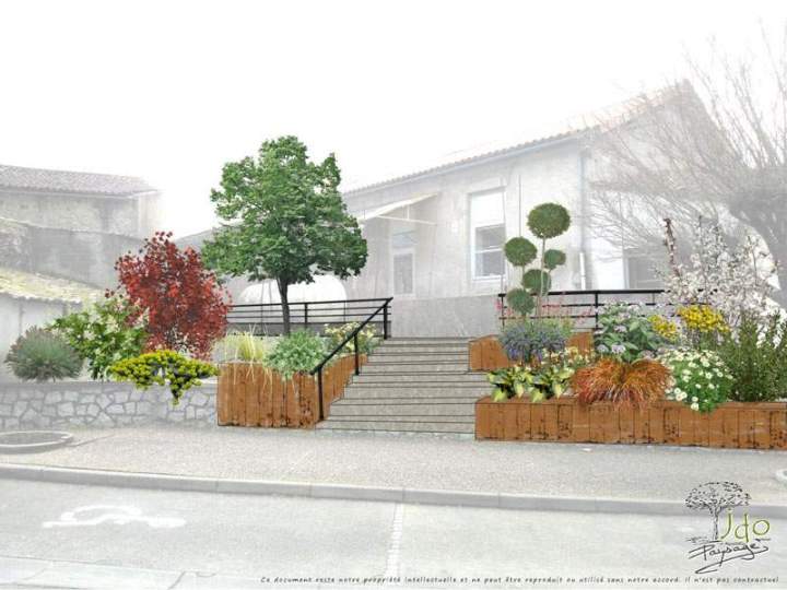 Aperçu végétalisation espace extérieur Bressuire 